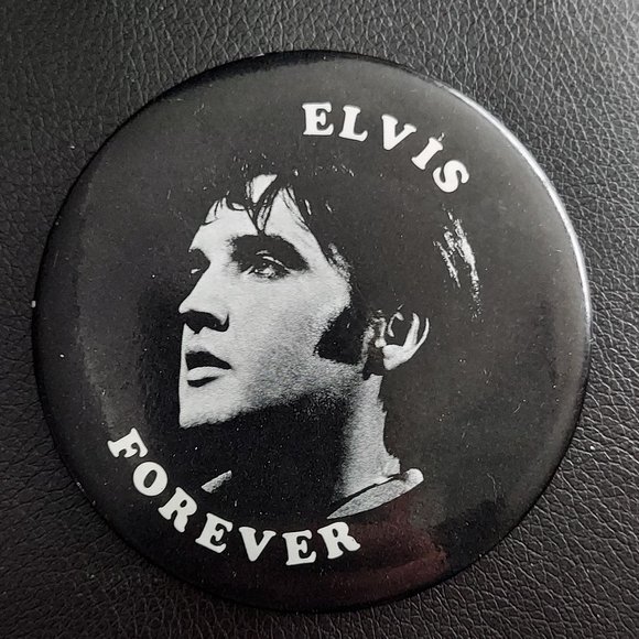 Pin Elvis Forever Vintage Button Pinback 3 " - Picture 4 of 7